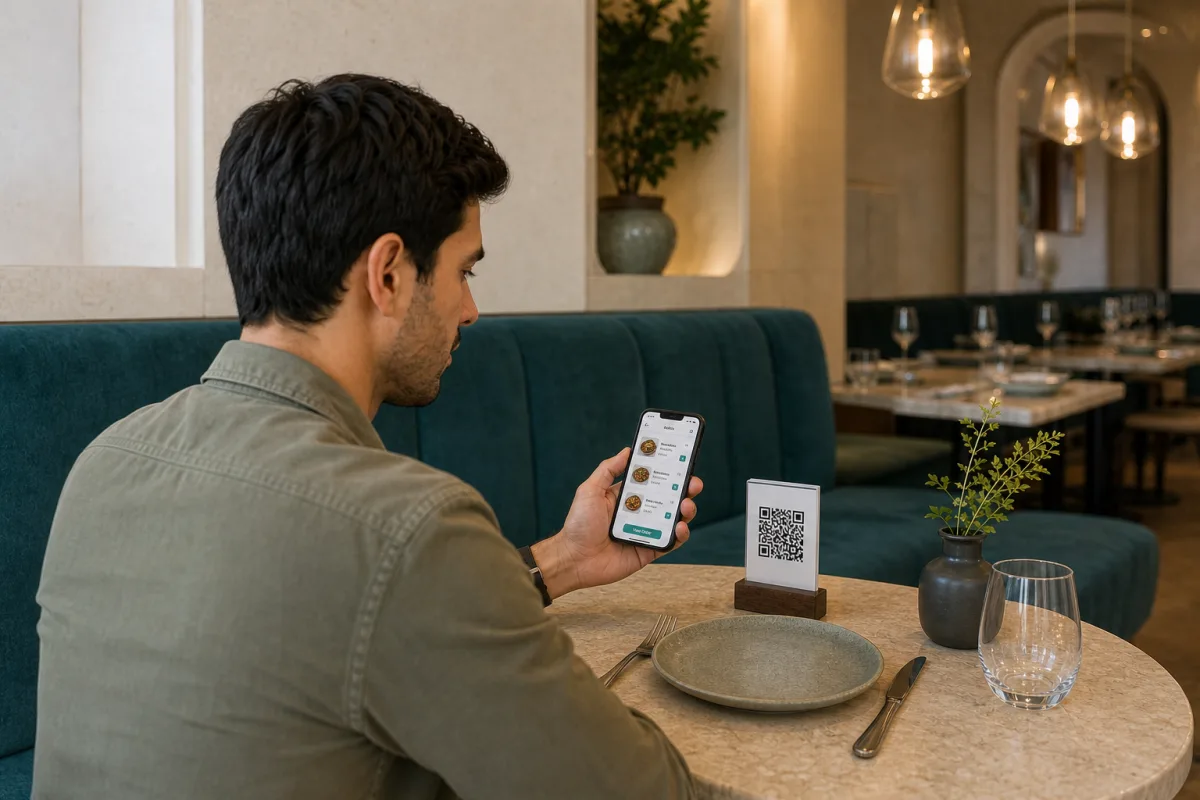 QR menüden sipariş veren müşteri